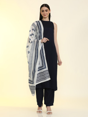 Jaipur Kurti Solid, Printed Kurta, Trouser/Pant & Dupatta Set