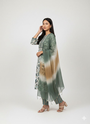 Attire Arc Printed Kurta, Trouser/Pant & Dupatta Set