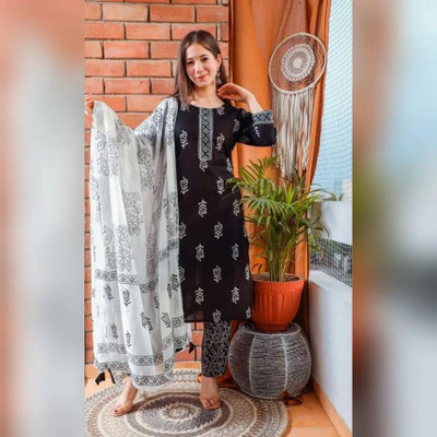 Lali Creation Printed Kurta, Palazzo & Dupatta Set