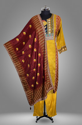 Velmora Self Design Kurta, Trouser/Pant & Dupatta Set