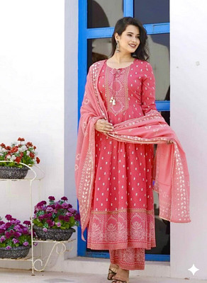 DAKSHFAB Embroidered Kurta, Trouser/Pant & Dupatta Set