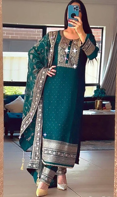 Mylofy Embroidered Kurta, Trouser/Pant & Dupatta Set
