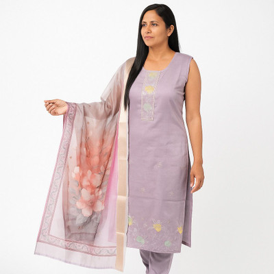 RABIX Embroidered Kurta, Trouser/Pant & Dupatta Set