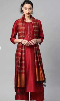 CreationRajvi Self Design Kurta, Palazzo & Dupatta Set