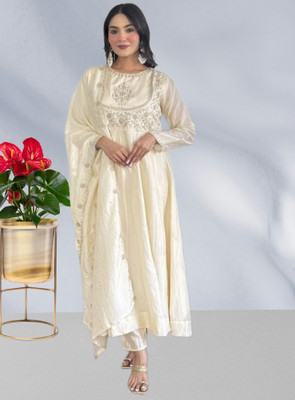 KHANJAN FASHION Embroidered Kurta, Trouser/Pant & Dupatta Set