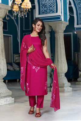 kiwastudio Embroidered Kurta, Trouser/Pant & Dupatta Set
