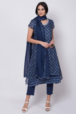 BIBA Printed Kurta, Trouser/Pant & Dupatta Set