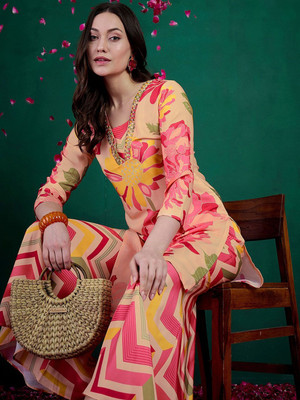 Sangria Embroidered Kurta, Sharara & Dupatta Set