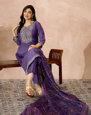 Tasrika Embroidered Kurta, Trouser/Pant & Dupatta Set