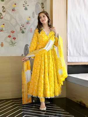 ARMH LIFESTYLE Printed Kurta, Palazzo & Dupatta Set
