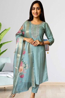 Goori Creation Embroidered Kurta, Trouser/Pant & Dupatta Set