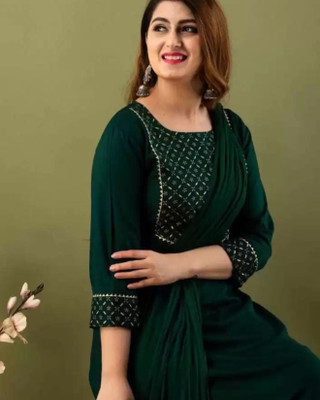 Kurtee King Printed Kurta, Palazzo & Dupatta Set