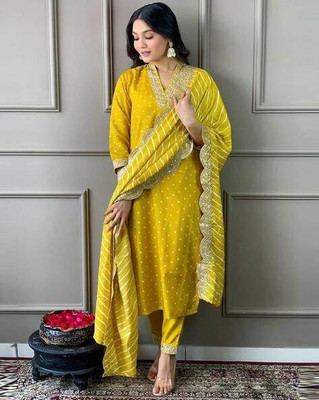 PILUDI Embroidered, Printed Kurta, Salwar & Dupatta Set