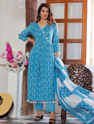 Aarohi Printed Anarkali Kurta, Bottom & Dupatta Set