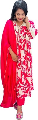 Mehasfashion Graphic Print Kurta, Salwar & Dupatta Set