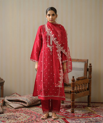 D W APPARELS Embroidered Kurta, Trouser/Pant & Dupatta Set