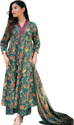Mastvery Solid Anarkali Kurta, Bottom & Dupatta Set