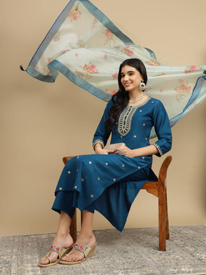 MAA SHAKTI ENTERPRISE Self Design Kurta, Trouser/Pant & Dupatta Set