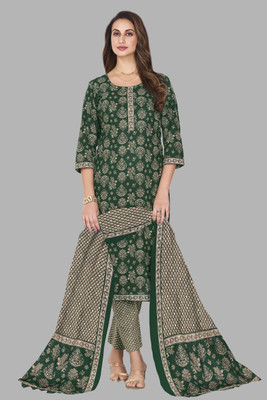 SHREE JEENMATA COLLECTION Printed Kurta, Churidar & Dupatta Set