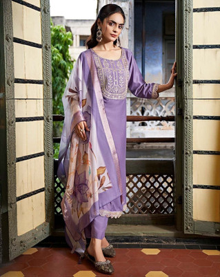 GJFIIVE Embroidered Kurta, Trouser/Pant & Dupatta Set