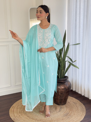 TVASMI Embroidered Kurta, Trouser/Pant & Dupatta Set