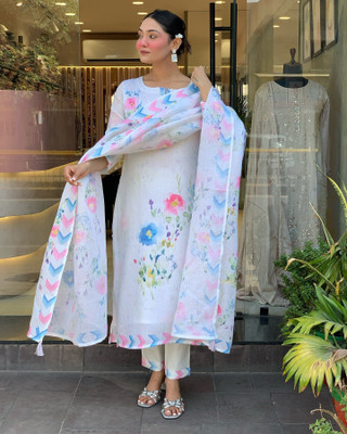 Yipsy Fashion Printed Kurta, Palazzo & Dupatta Set