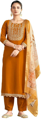 PRINSH STOREE Embroidered Kurta, Trouser/Pant & Dupatta Set