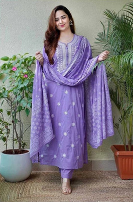 Claria Creation Embroidered Kurta, Trouser/Pant & Dupatta Set