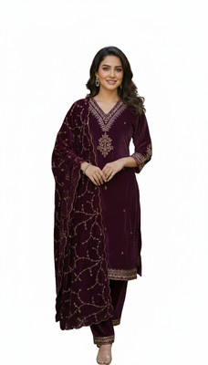 Kind stitch Embroidered Kurta, Trouser/Pant & Dupatta Set