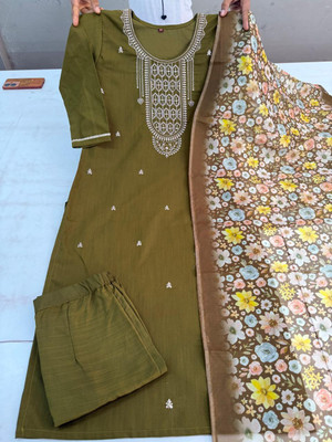 ANKHIR ERA Embellished, Embroidered Kurta, Trouser/Pant & Dupatta Set