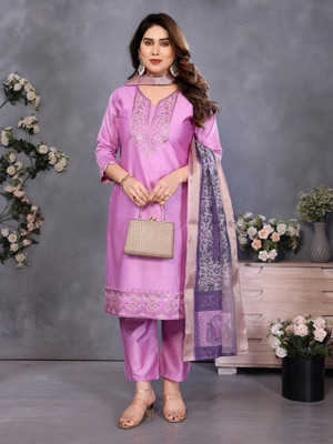 CYNOR ENTERPRISE Embroidered Kurta, Palazzo & Dupatta Set