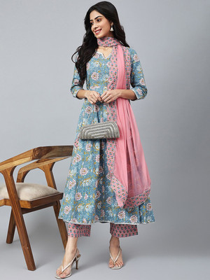 Saabhi Printed Kurta, Trouser/Pant & Dupatta Set