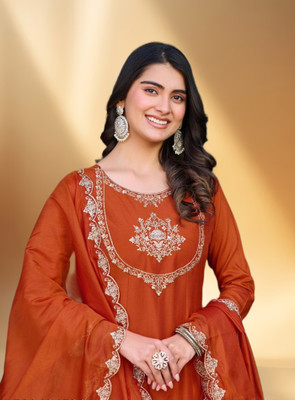 KHANJAN FASHION Embroidered Kurta, Trouser/Pant & Dupatta Set