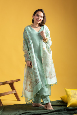 Tasrika Embroidered Kurta, Trouser/Pant & Dupatta Set