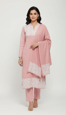 Woolkart Printed Kurta, Palazzo & Dupatta Set