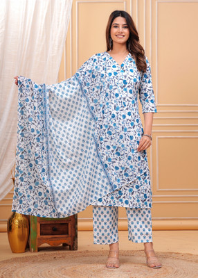 Paadini Printed Kurta, Trouser/Pant & Dupatta Set