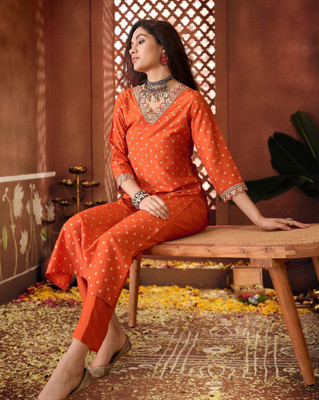 Tasrika Embroidered Kurta, Trouser/Pant & Dupatta Set
