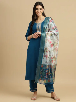JK Design Studio Floral Print Kurta, Salwar & Dupatta Set
