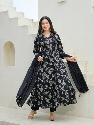 DIVENA Printed Anarkali Kurta, Bottom & Dupatta Set