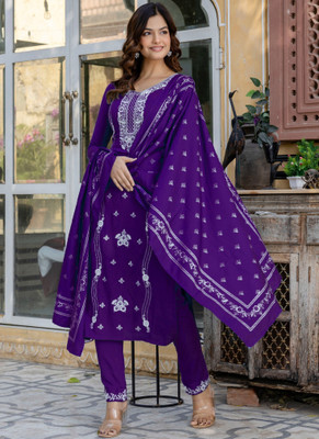 Trendz Tycoon Embroidered Kurta, Salwar & Dupatta Set