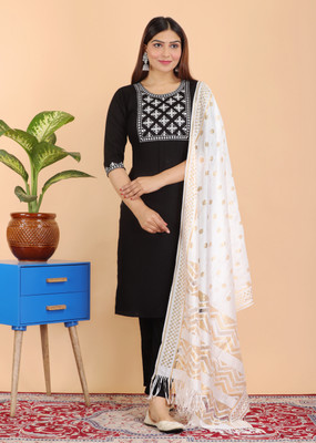 Gudiya Embroidered Kurta, Trouser/Pant & Dupatta Set