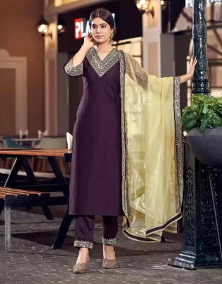 R4milA Embroidered Kurta, Trouser/Pant & Dupatta Set