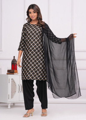 R.K.ENTERPRISES Printed Kurta, Patiala & Dupatta Set