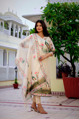 KIONA FAB Printed Kurta, Trouser/Pant & Dupatta Set
