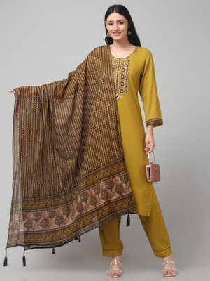 Bebo Solid Kurta, Trouser/Pant & Dupatta Set
