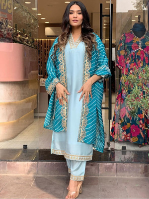 HOUSE OF COMMON Solid Kurta, Salwar & Dupatta Set