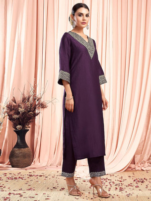 MAA SHAKTI ENTERPRISE Embroidered Kurta, Trouser/Pant & Dupatta Set
