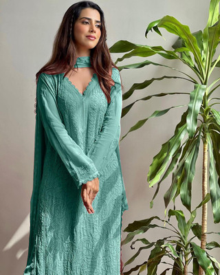 Aditi Embroidered Kurta, Trouser/Pant & Dupatta Set