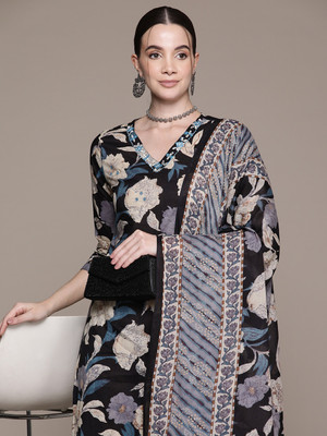 Readiprint Fashions Printed Kurta, Palazzo & Dupatta Set