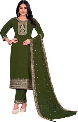 sthreevastra Embroidered Kurta, Trouser/Pant & Dupatta Set